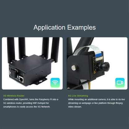 Waveshare SIM8262E-M2 5G HAT For Raspberry Pi, Quad Antennas 5G NSA, 5G/4G/3G Compatible(23254)