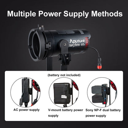 Aputure Adjustable Focus LED Photography Light Indoor Interview Video Live Fill Light, Spec: LS 60x