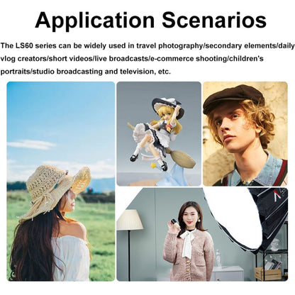 Aputure Adjustable Focus LED Photography Light Indoor Interview Video Live Fill Light, Spec: LS 60x