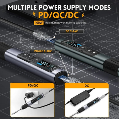 FNIRSI Portable Constant Temperature Soldering Iron Set, Model: HS-02B Standard K