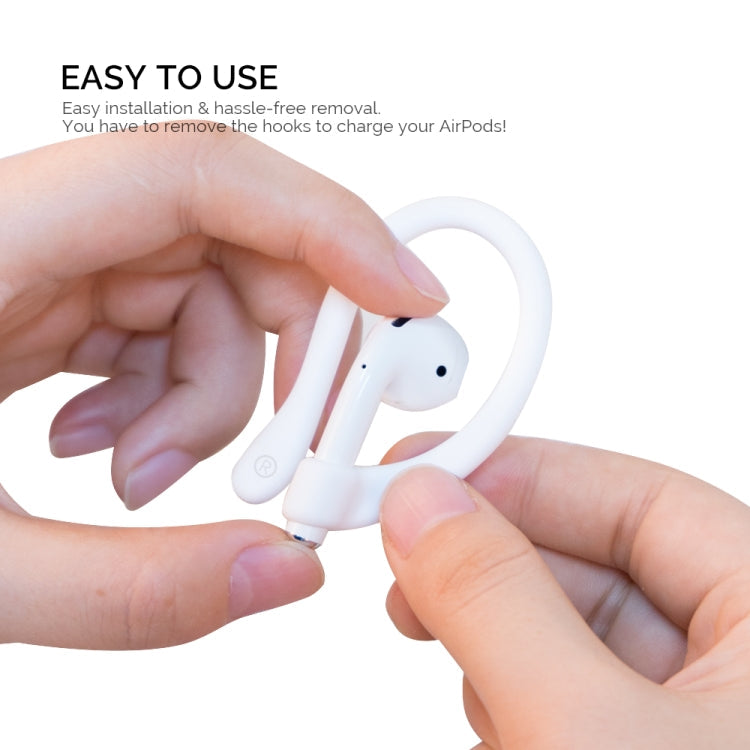 AhaStyle PT78 1pair Wireless Earphones Magnetic Silicone Storage Anti-Loss Earhooks For Apple AirPods 1 / 2 / 3 / Pro / Pro 2(White)