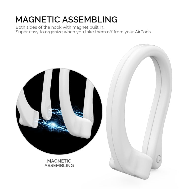 AhaStyle PT78 1pair Wireless Earphones Magnetic Silicone Storage Anti-Loss Earhooks For Apple AirPods 1 / 2 / 3 / Pro / Pro 2(Pink)