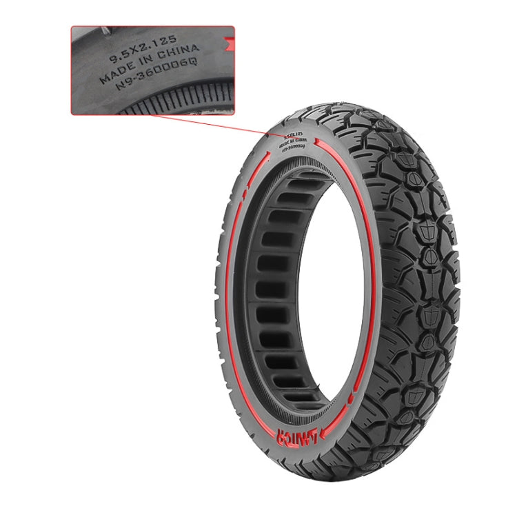 AIMITE 9,5 x 2,125 / 36 Card 9,5 pouces trottinette électrique 230 x 50 pneu tout-terrain universel (ligne rouge)