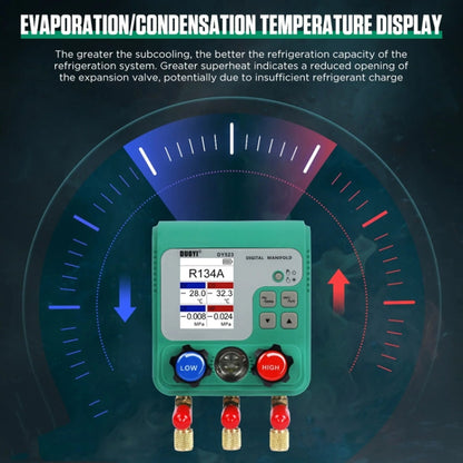 2pcs / Set DUOYI DY523 Automotive Vacuum Pressure Gauge Liquid Charge Fluorine Repair Electronic Refrigerant Meter