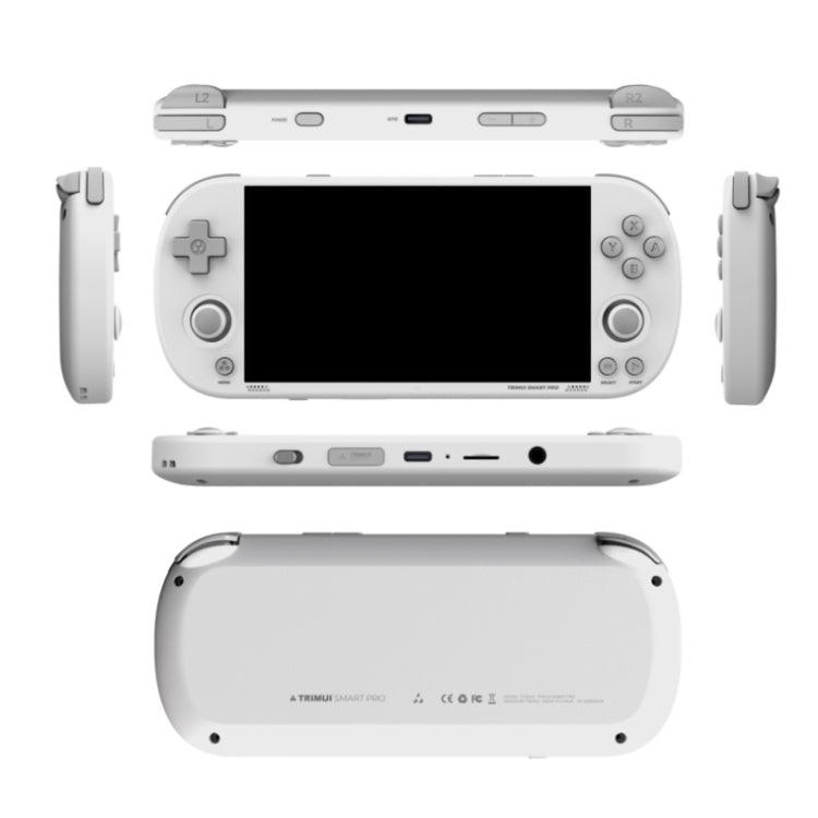 Console de jeu portable Trimui Smart Pro avec écran IPS de 4,96 pouces, système Linux open source, 256 Go (Blanc)