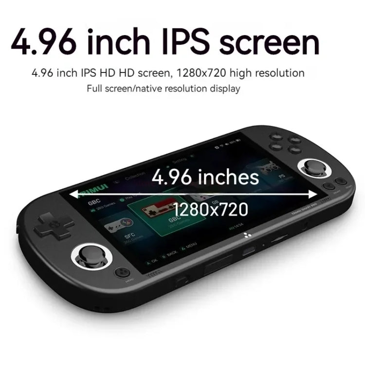 Trimui Smart Pro Console de Jeu Portable Écran IPS 4,96 Pouces Système Linux Open Source 64 Go (Gris)