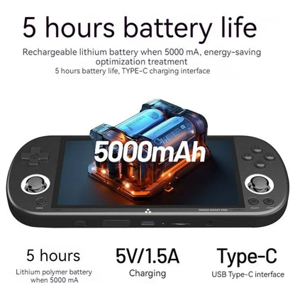 Console de jeu portable Trimui Smart Pro avec écran IPS de 4,96 pouces, système Linux open source, 256 Go (noir)