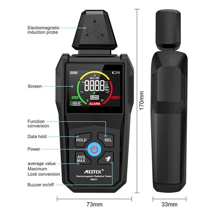 Détecteur de rayonnement électromagnétique MESTEK EMF01 Sonde de détection 3 axes haute sensibilité