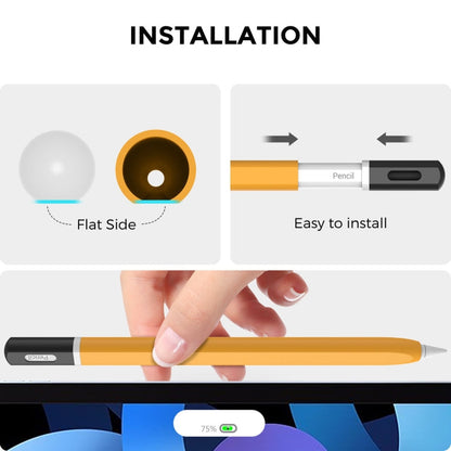For Apple Pencil 2 AhaStyle JY16-2 Silicone Case Retro Non-slip and Anti-drop Pen Cover(Grey)
