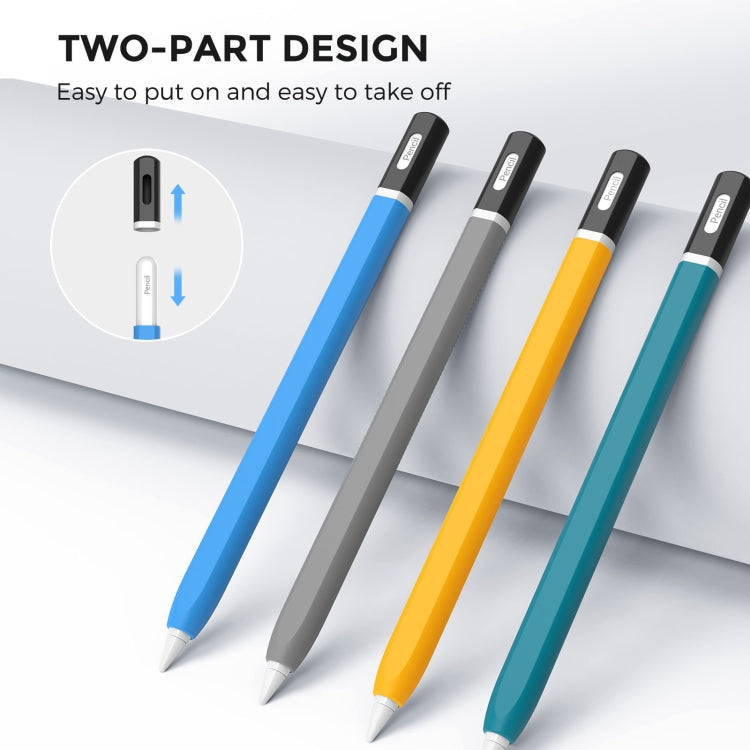 For Apple Pencil 2 AhaStyle JY16-2 Silicone Case Retro Non-slip and Anti-drop Pen Cover(Grey)