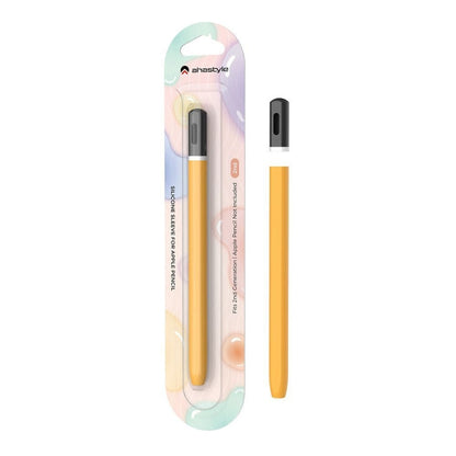 For Apple Pencil 2 AhaStyle JY16-2 Silicone Case Retro Non-slip and Anti-drop Pen Cover(Grey)