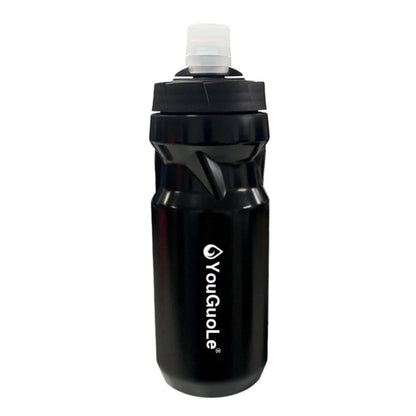 YouGuoLe 600ml PP5 Plastic Outdoor Bicycle Cycling Fitness Squeeze Water Cup(Black)