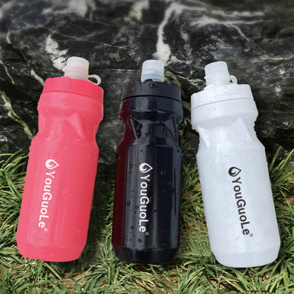 YouGuoLe 600ml PP5 Plastic Outdoor Bicycle Cycling Fitness Squeeze Water Cup(Black)