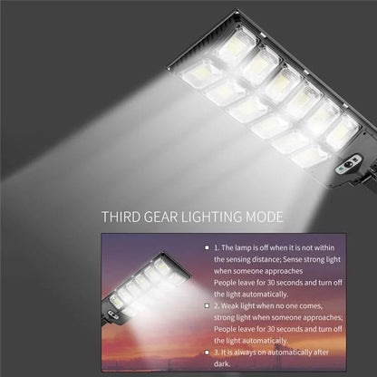 E-SMARTER W789A-6 LED Strong Light Double Row Solar Garden Light Induction Street Lamps