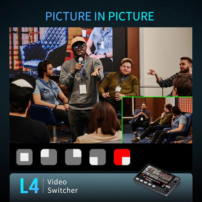 FEELWORLD L4 Multi-Camera Video Mixer Switcher 10.1" Touch Screen USB 3.0 Fast Streaming(AU Plug)