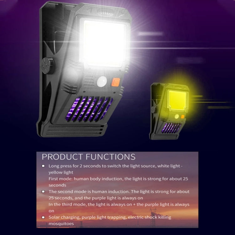 E-SMARTER W7104-1 Patch Solar Wall Lamp With Clip Mosquito Killer Lamp Portable Body Sensor Outdoor Garden Light