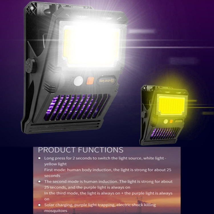 E-SMARTER W7105-2 COB Solar Wall Lamp With Clip Mosquito Killer Lamp Portable Body Sensor Outdoor Garden Light