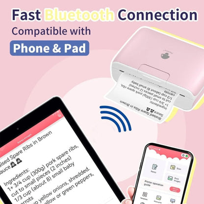 Imprimante thermique Phomemo M04S, compatible avec une largeur d'impression de 4 pouces, imprimante sans encre Bluetooth 300 dpi (rose)