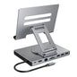 Blueendless 4K/60Hz Multifunctional Folding Tablet Type-C Docking Station Bracket, Spec: 9-in-1 Rotating