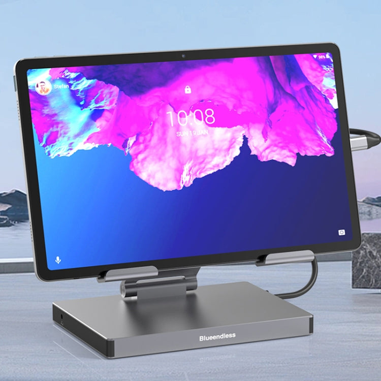 Blueendless 4K/60Hz Multifunctional Folding Tablet Type-C Docking Station Bracket, Spec: 9-in-1 Rotating