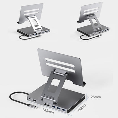 Blueendless 4K/60Hz Multifunctional Folding Tablet Type-C Docking Station Bracket, Spec: 9-in-1