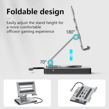 Support de station d'accueil pliable multifonction Blueendless 4K/60Hz pour tablette Type-C, Spécification : 8-en-1