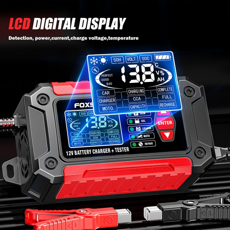 FOXSUR Cars Motorcycles 12V Lithium Cattery Charger With Battery Detection(EU Plug)
