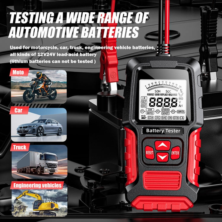 FOXSUR Automobile Motorcycle Battery Voltage Capacity Tester