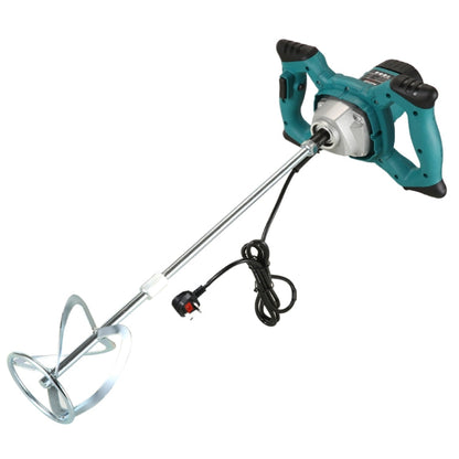 AOTUO 220V High Power Industrial Grade Electrical Mixer Handheld Concrete Paint Mixer(EU Plug Blue)