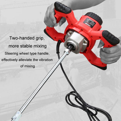 AOTUO 220V High Power Industrial Grade Electrical Mixer Handheld Concrete Paint Mixer(EU Plug Red)