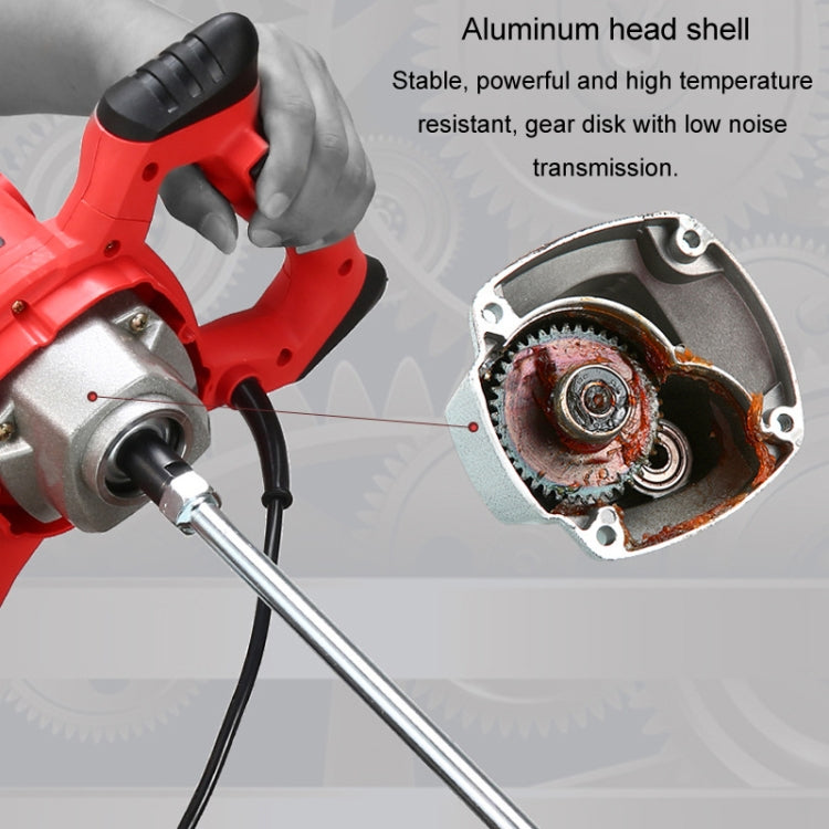 AOTUO 220V High Power Industrial Grade Electrical Mixer Handheld Concrete Paint Mixer(EU Plug Red)