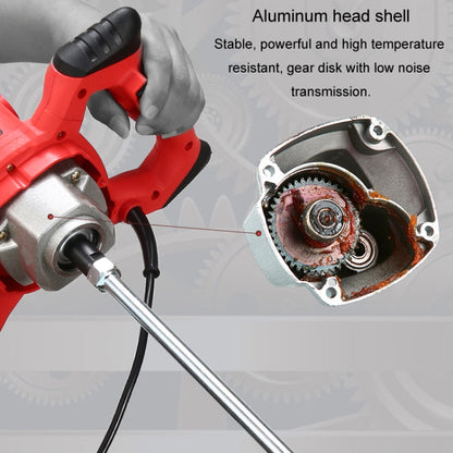 AOTUO 220V High Power Industrial Grade Electrical Mixer Handheld Concrete Paint Mixer(EU Plug Blue)