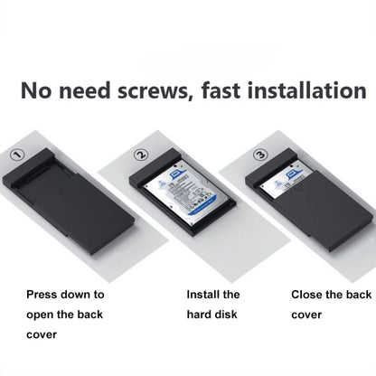 Blueendless MR23S 2.5-inch SATA Mobile Hard Disk Enclosure Tool-free Laptop External SSD, Spec: Type-C