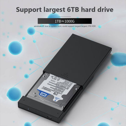 Blueendless MR23S 2.5-inch SATA Mobile Hard Disk Enclosure Tool-free Laptop External SSD, Spec: Type-C