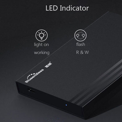 Blueendless MR23S 2.5-inch SATA Mobile Hard Disk Enclosure Tool-free Laptop External SSD, Spec: Type-C
