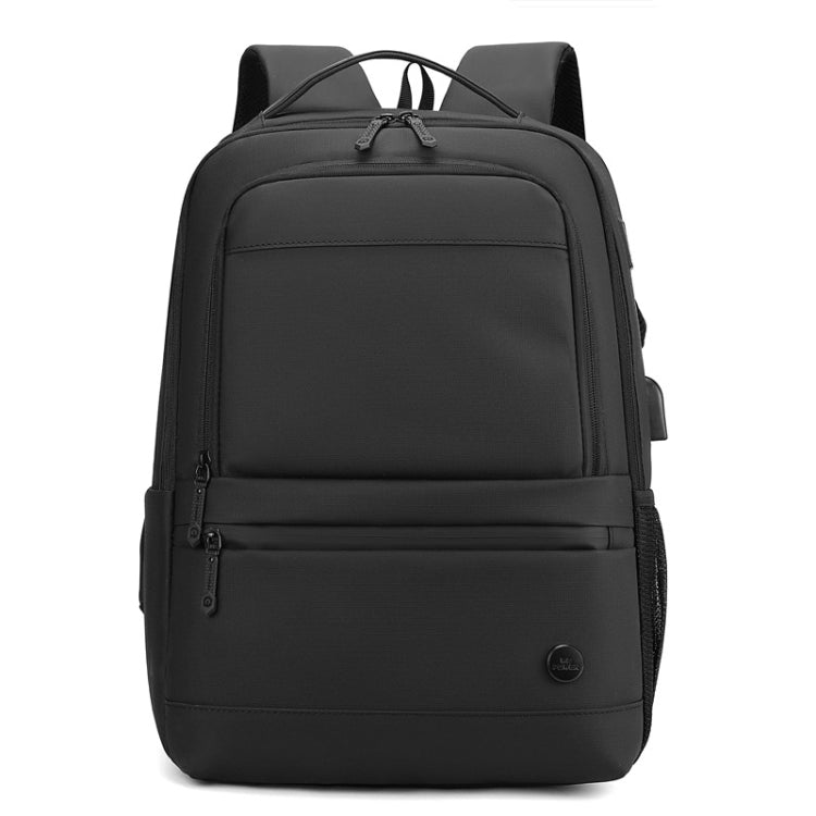 WEPOWER Men Expanded Casual Double Shoulder Bag Multifunctional USB Charging Backpack(Black)