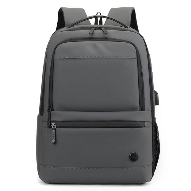 WEPOWER Men Expanded Casual Double Shoulder Bag Multifunctional USB Charging Backpack(Grey)
