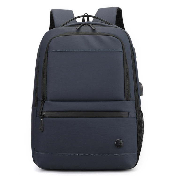WEPOWER Men Expanded Casual Double Shoulder Bag Multifunctional USB Charging Backpack(Dark Blue)