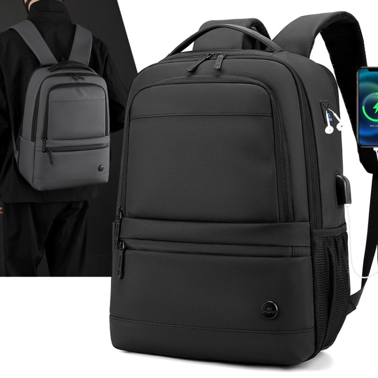 WEPOWER Men Expanded Casual Double Shoulder Bag Multifunctional USB Charging Backpack(Dark Blue)