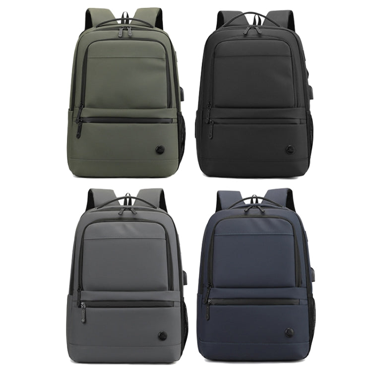 WEPOWER Men Expanded Casual Double Shoulder Bag Multifunctional USB Charging Backpack(Dark Blue)