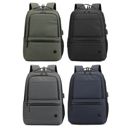 WEPOWER Men Expanded Casual Double Shoulder Bag Multifunctional USB Charging Backpack(Dark Blue)
