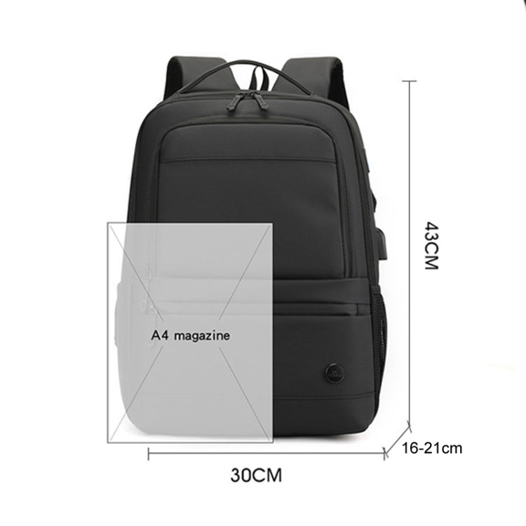 WEPOWER Men Expanded Casual Double Shoulder Bag Multifunctional USB Charging Backpack(Dark Blue)