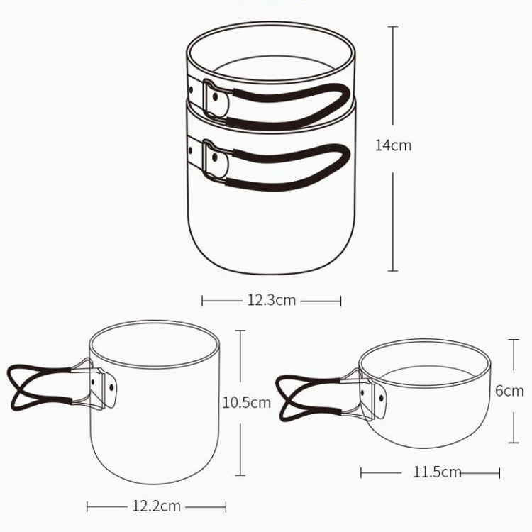 AOTU AT101 2 In 1 Outdoor Camping Cookware Picnic Portable Pot(Orange Handle)