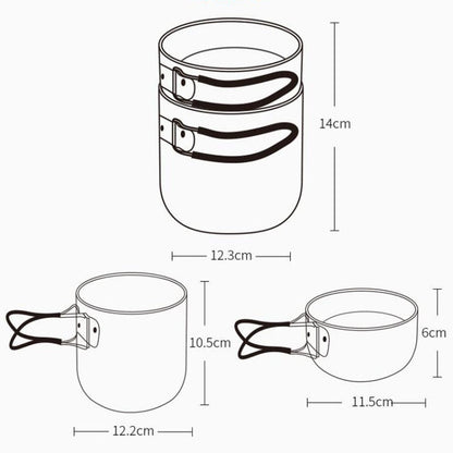 AOTU AT101 2 In 1 Outdoor Camping Cookware Picnic Portable Pot(Orange Handle)