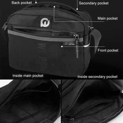 WEPOWER Men Outdoor Casual Nylon Crossbody Bag Single Shoulder Satchel(Black)