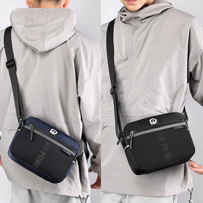 WEPOWER Men Outdoor Casual Nylon Crossbody Bag Single Shoulder Satchel(Black)