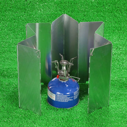 AOTU AT6344-1 10pcs /Set Outdoor Camping With Pins Aluminum Stove Windshield