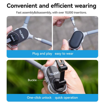 TELESIN MNM-002 Magsafe Magnetic Suction Mobile Phone Hanging Neck POV Viewing Angle Lazy Stand(Gray)