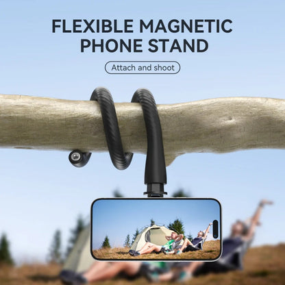 TELESIN P3-FM-01 Flexible Magnetic Fast Disassembly Magsafe Mobile Phone Bracket Sports Camera Entangled Fixed Holder(Grey)