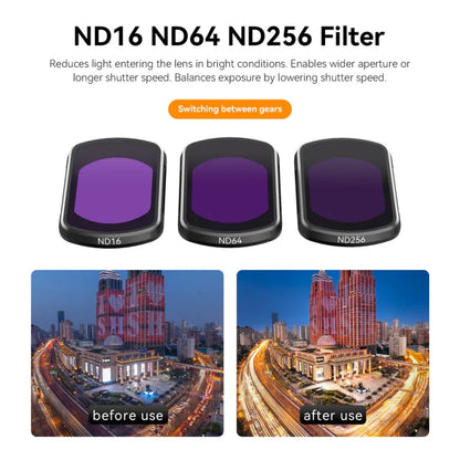 For DJI Pocket 3 TELESIN S5-FLT-03 Magnetic Suction Filter Set CPL+ND16+ND64+ND256